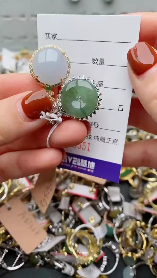 银S925镶嵌戒指翡翠.551