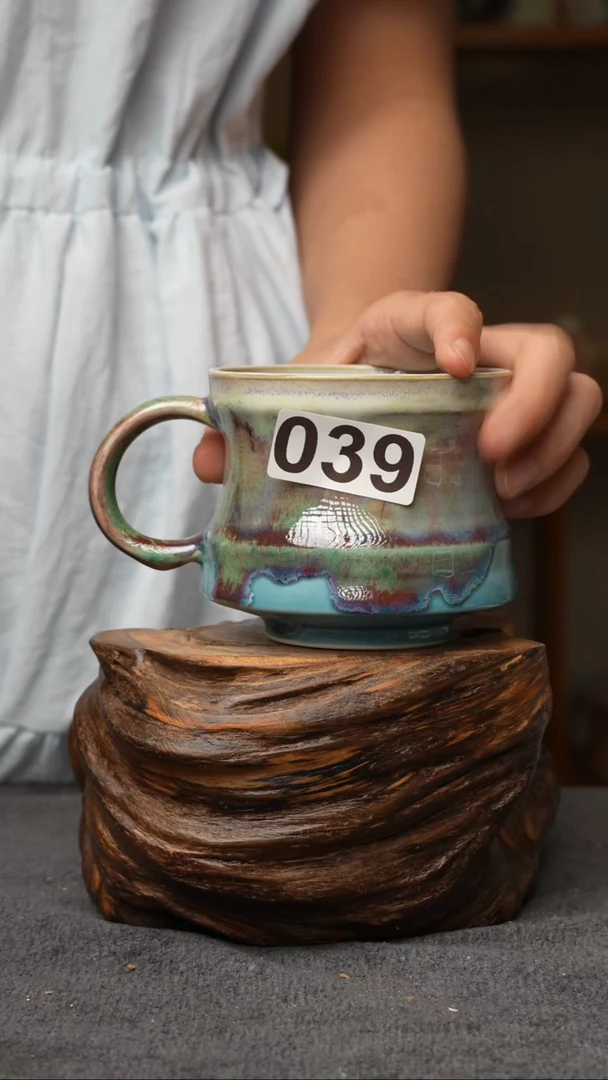 杯子039景德镇手创颜色釉杯（食品级）带冰裂纹