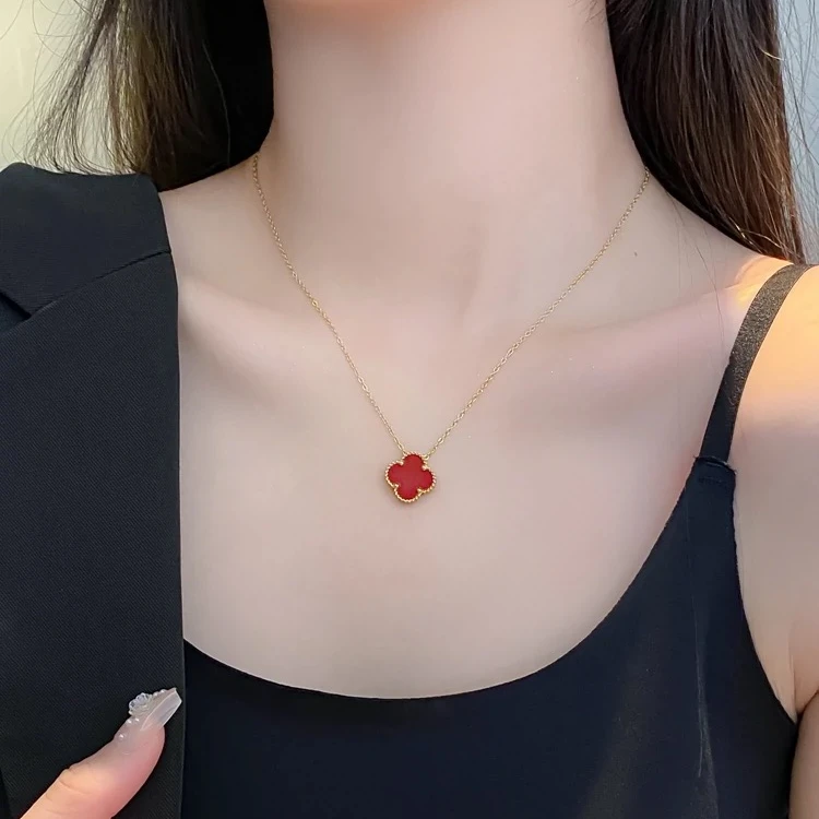 铜合金项链 四小草项链轻奢饰品简约气质锁骨链百搭大气女款