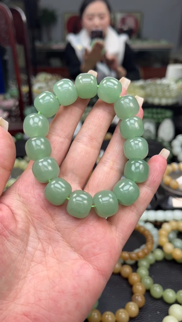 【闪购商品】东陵石手串未镶嵌新疆阿克苏翠玉卡15