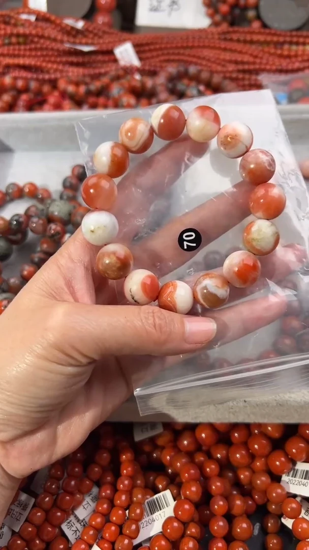 南红玛瑙手串未镶嵌14+