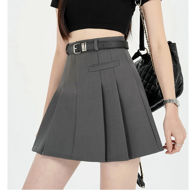 2025年新款百褶西装半身裙大码胖mm遮胯显瘦a字梨型身材高腰短裙