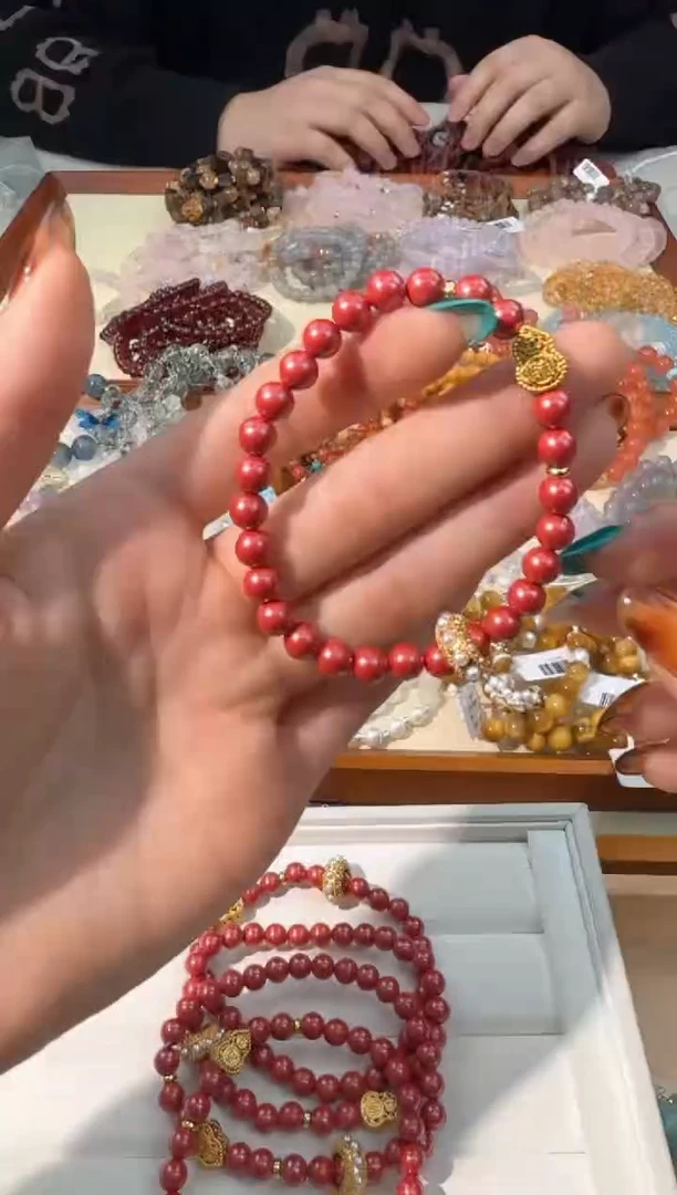 【闪购商品】水晶手串未镶嵌A009朱sha葫芦手串