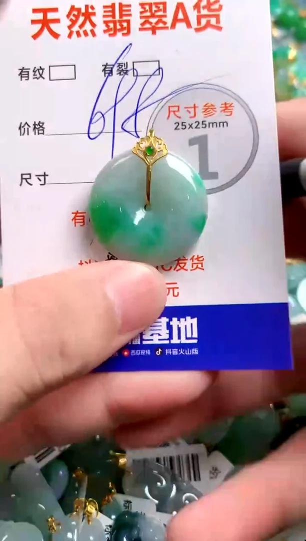 翡翠18K金镶嵌颈饰0415789592