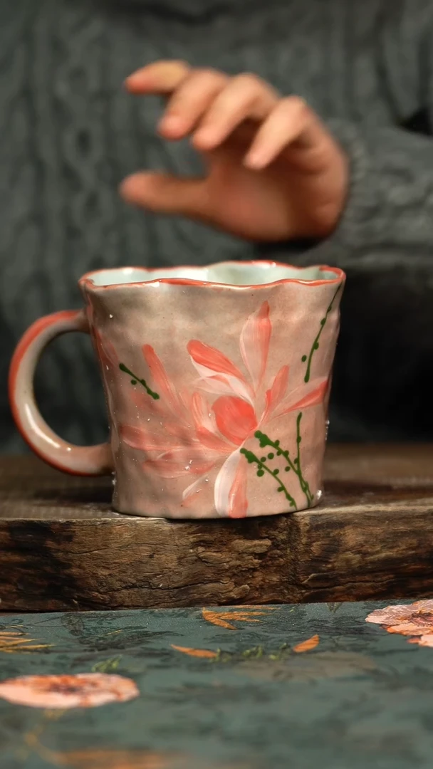 【闪购商品】杯釉下彩手工手绘同款陶器