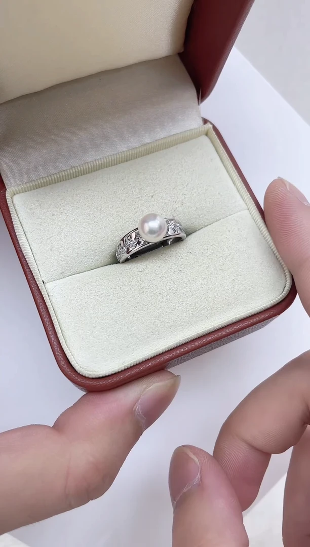 银S925镶嵌海水珍珠戒指