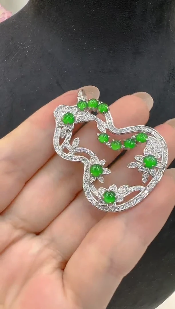 吊坠(不含链)银S925镶嵌翡翠多样性团购发一件