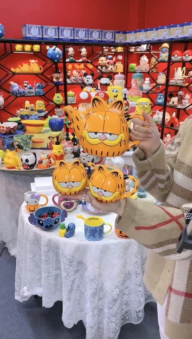 【闪购商品】.@@加菲猫陶瓷一壶二杯