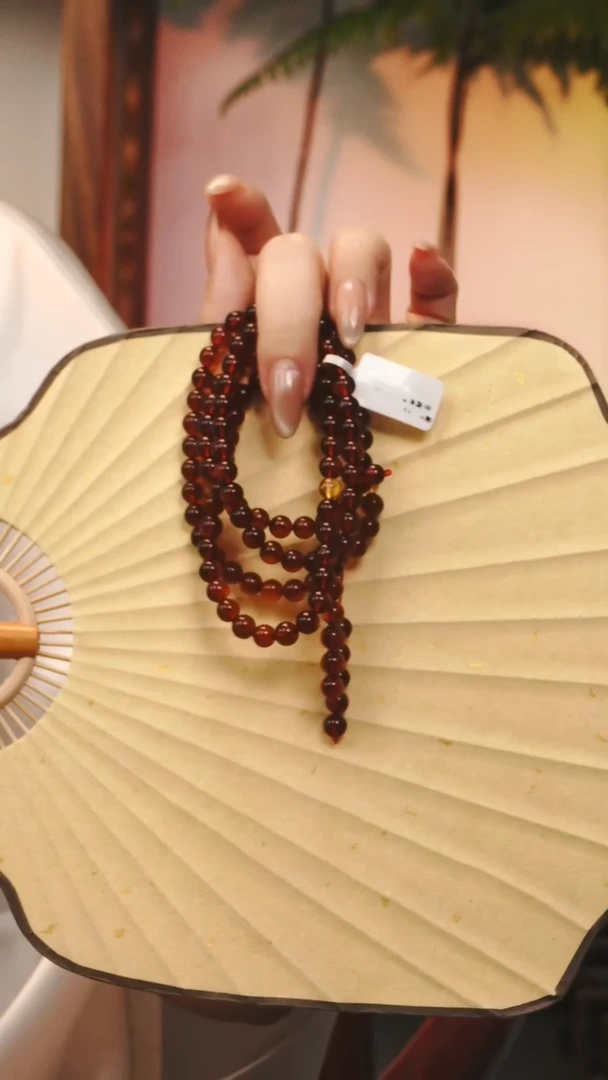 未镶嵌颈饰琥珀血珀108珠6mm