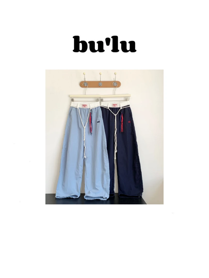 bu'lu “珍妮裤”~jennie穿搭时尚百搭防水撞色腰长裤