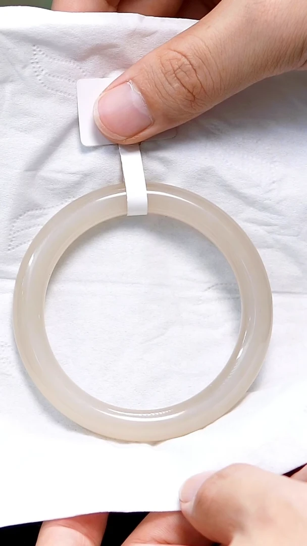 和田玉手镯未镶嵌58-59圈口特色高冰藕粉手镯