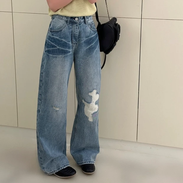 2025美式复古水洗直筒裤