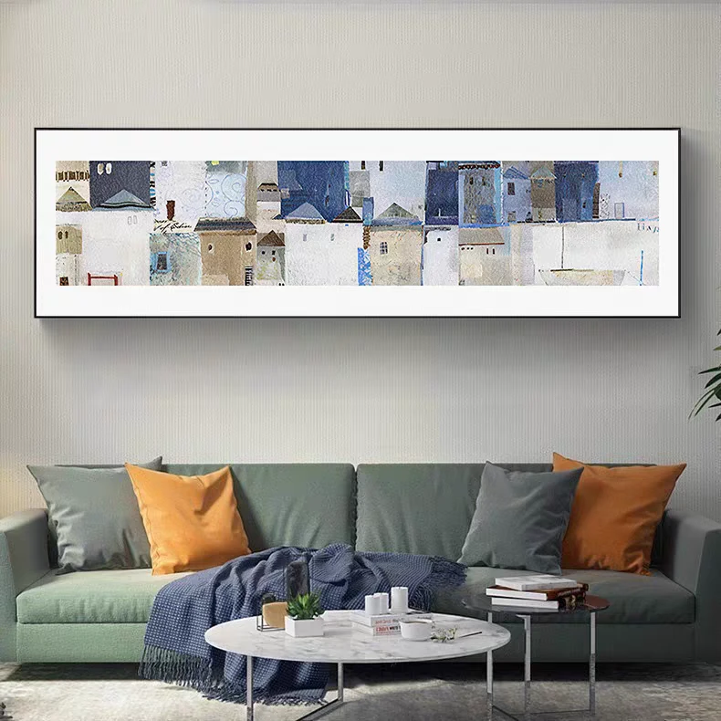 客厅背景墙挂画酒店房间长幅卧室床头画现代简约轻奢高级感装饰画