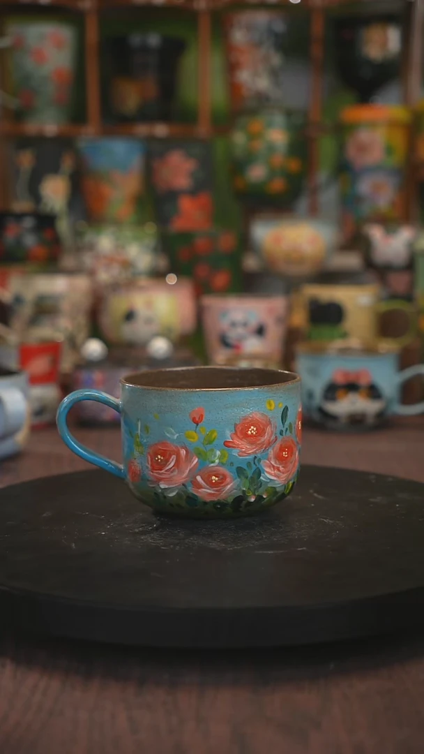 紫砂油画手绘釉下彩