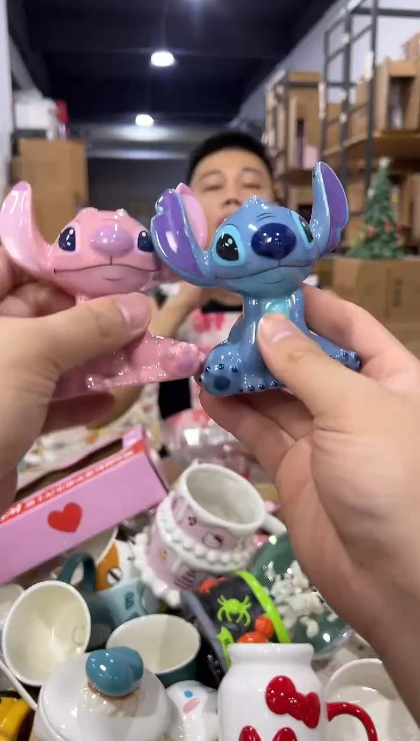 瓷片原盒史迪仔安琪粉瓶