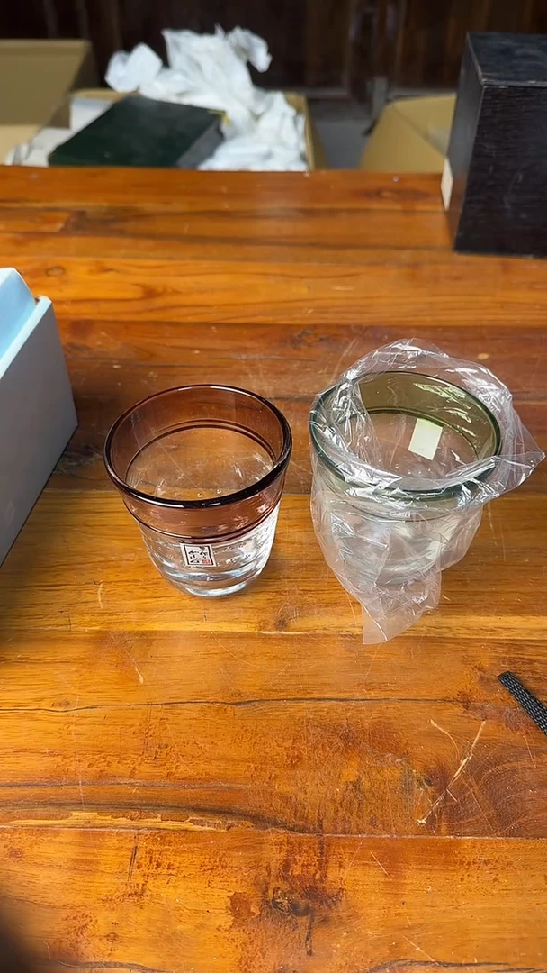 玻璃无盖款九****茶两个水杯