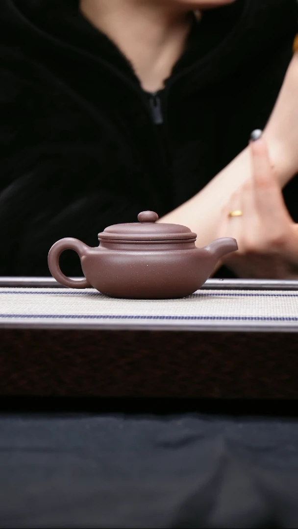 【闪购商品】紫砂茶壶低槽青  夏 扁腹