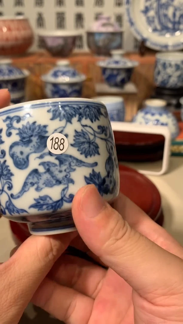 杯188青花缠枝莲直口杯xwy201