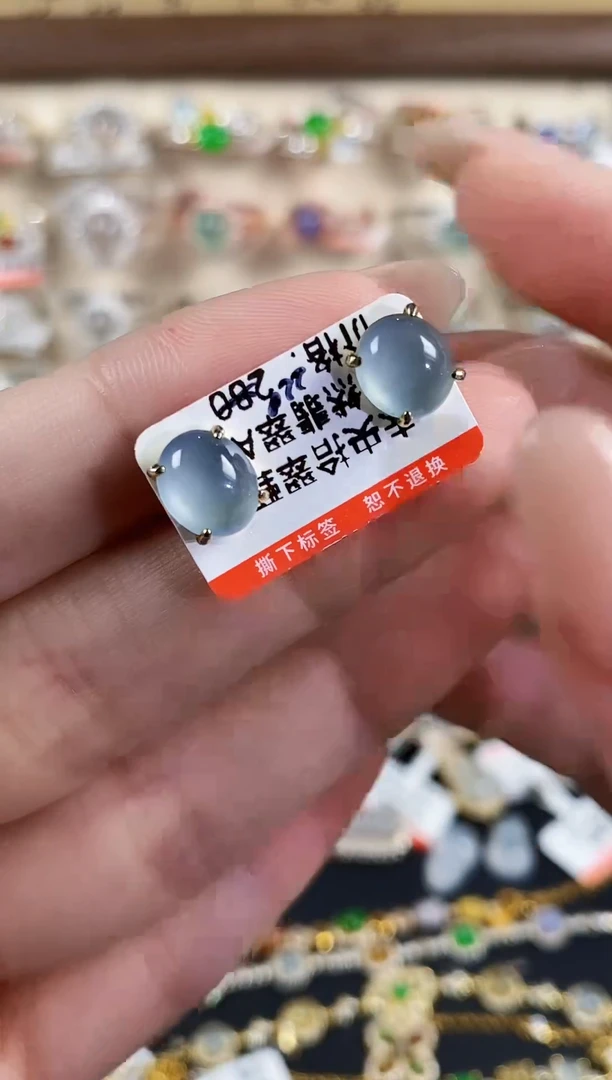 银S925镶嵌戒指翡翠 天然A货翡翠107