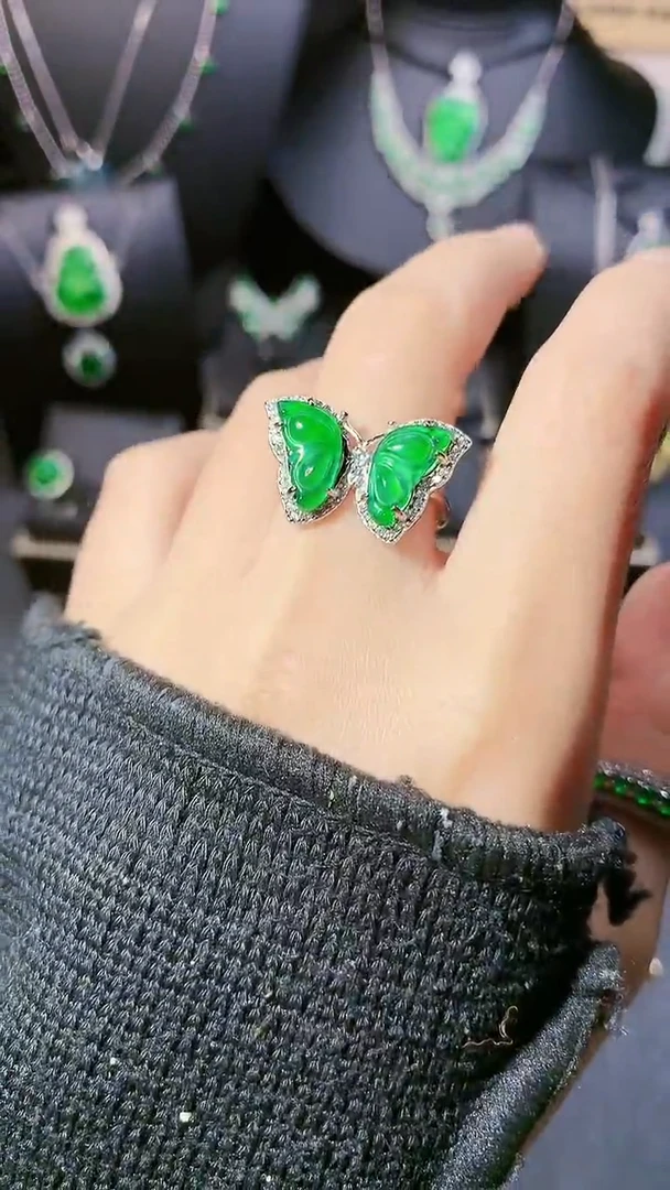 【闪购商品】翡翠戒指银S925镶嵌戒指