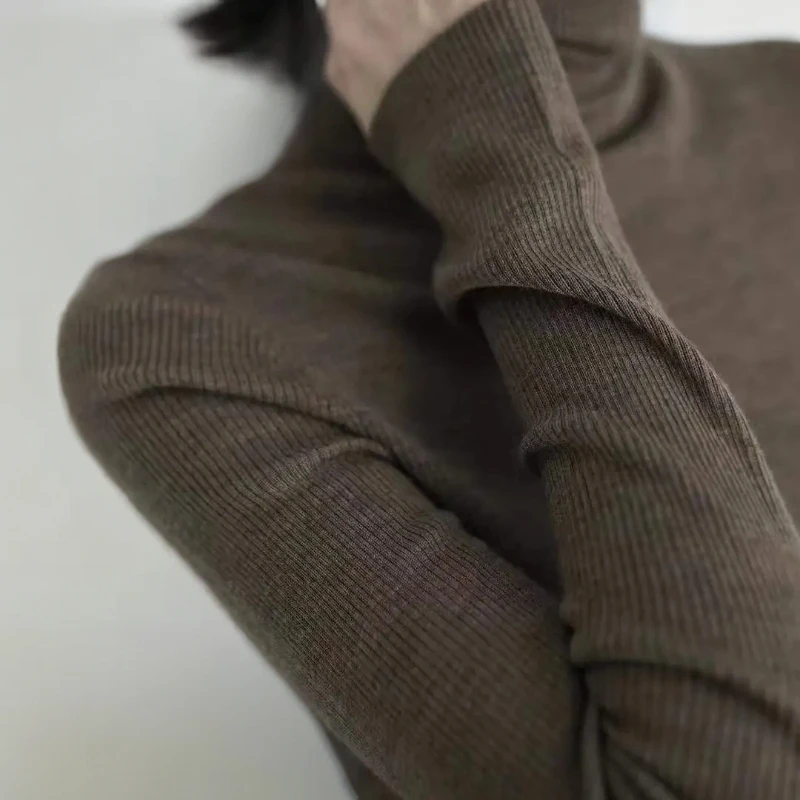 JING2025秋冬新款0396高品质全羊毛打底衫纯色高领女装打底衫百搭