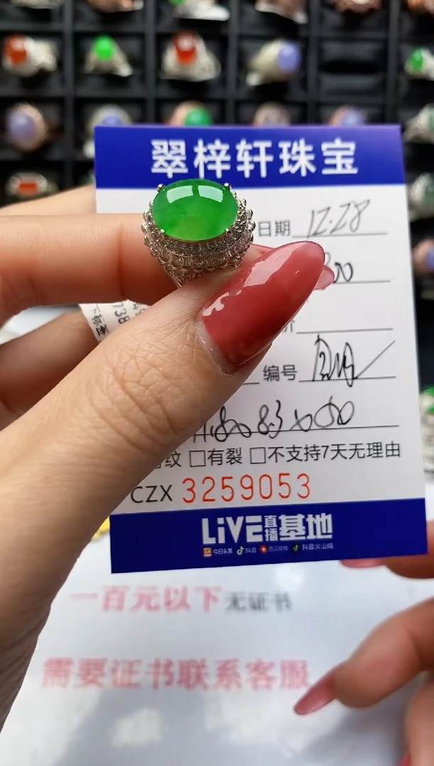 未镶嵌戒指翡翠9053
