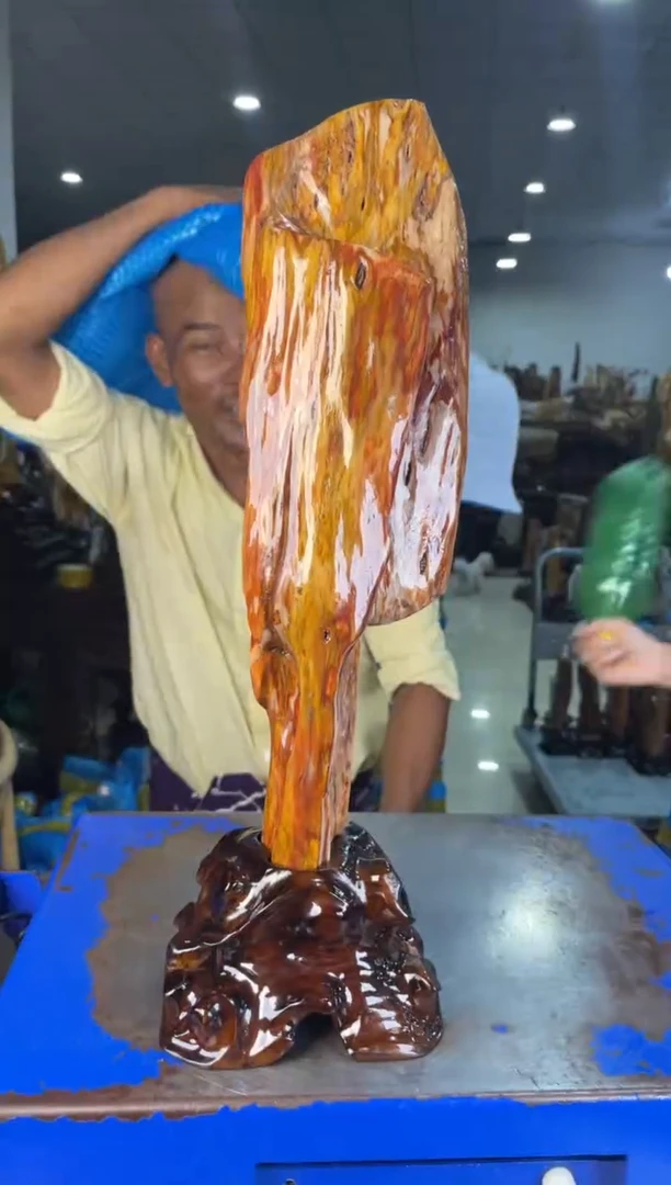 未镶嵌摆件硅化玉11