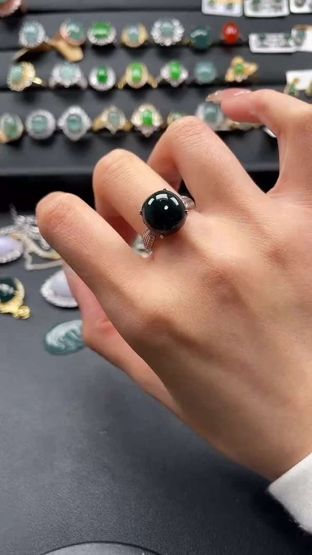 【闪购商品】翡翠戒指银S925镶嵌36345