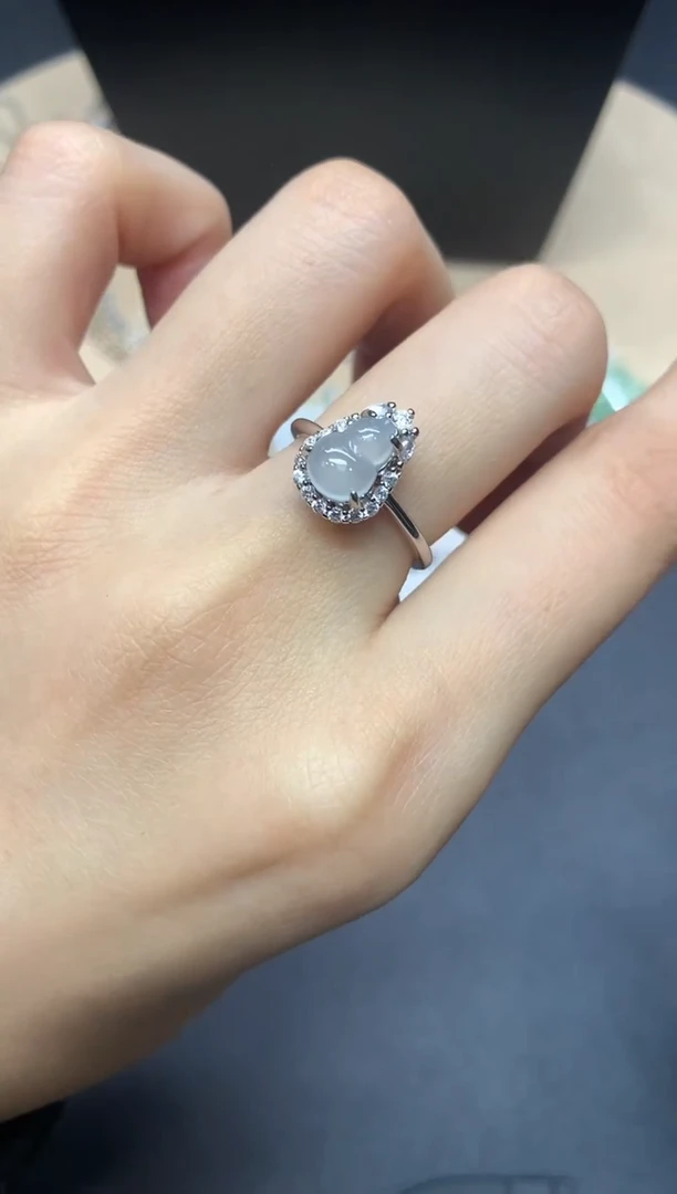 【闪购商品】翡翠戒指银S925镶嵌葫芦【多样性发其一】