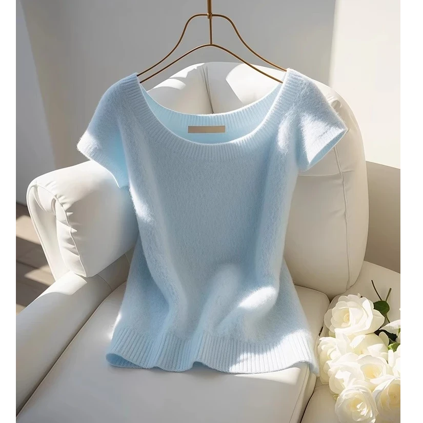 2025夏季新款绝美洋气独特别致上衣高级感时尚漂亮短袖针织T恤女