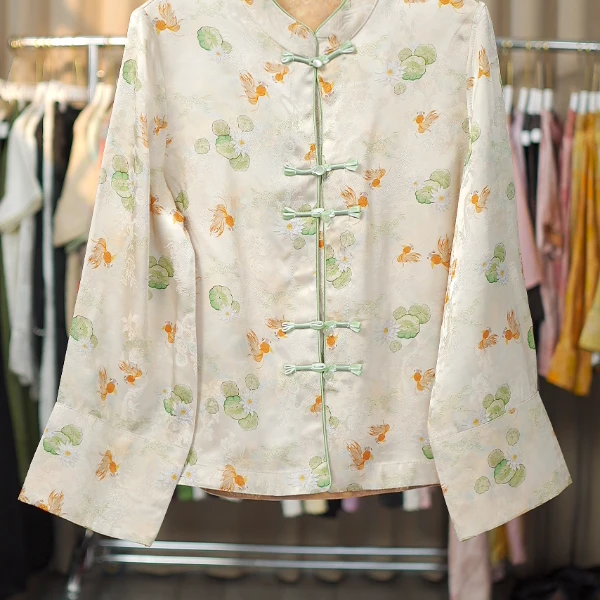 【睡莲】新中式时尚显瘦春夏季正肩袖女装外套0071