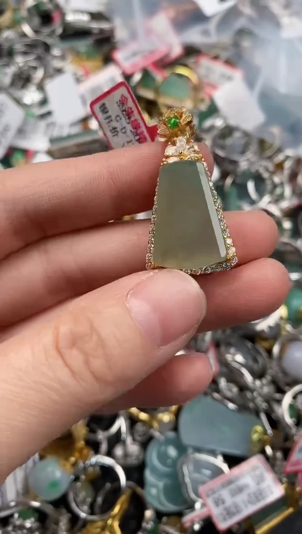 银S925镶嵌戒指翡翠888                 8