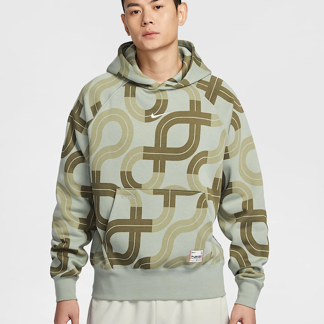 NIKE/耐克灵蛇迎新系列款男子休闲运动风加绒印花连帽衫HV8207370