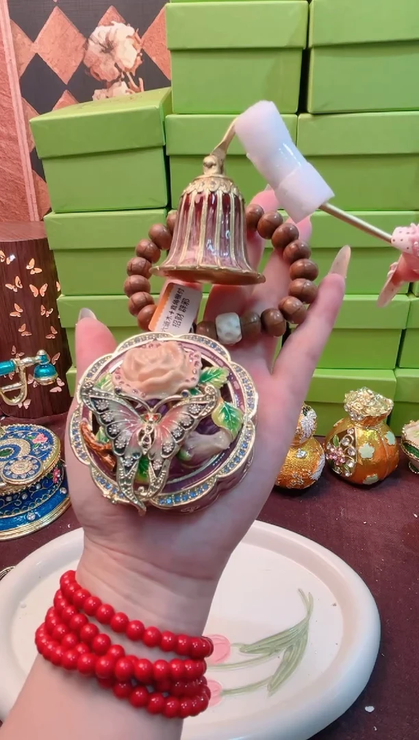 锌合金珐琅彩首饰盒摆件默认微瑕不退不换～