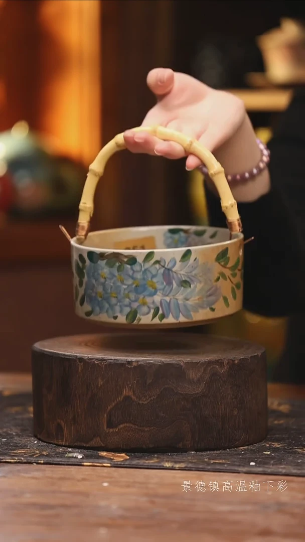 陶瓷景德镇高温釉下手绘陶瓷@L351@