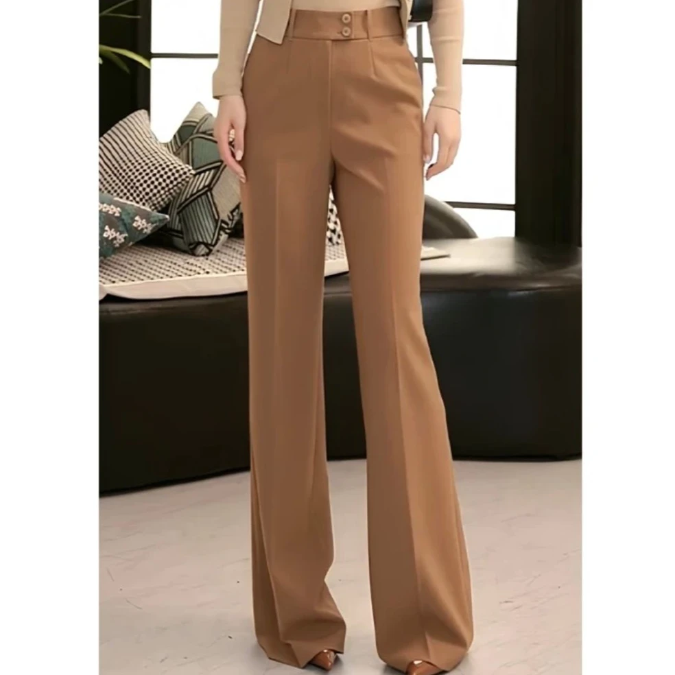 AMASS/阿玛施显瘦宽松拖地裤休闲直筒垂感西装裤女510021