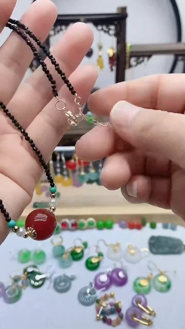 颈饰14K金镶嵌南红玛瑙9160