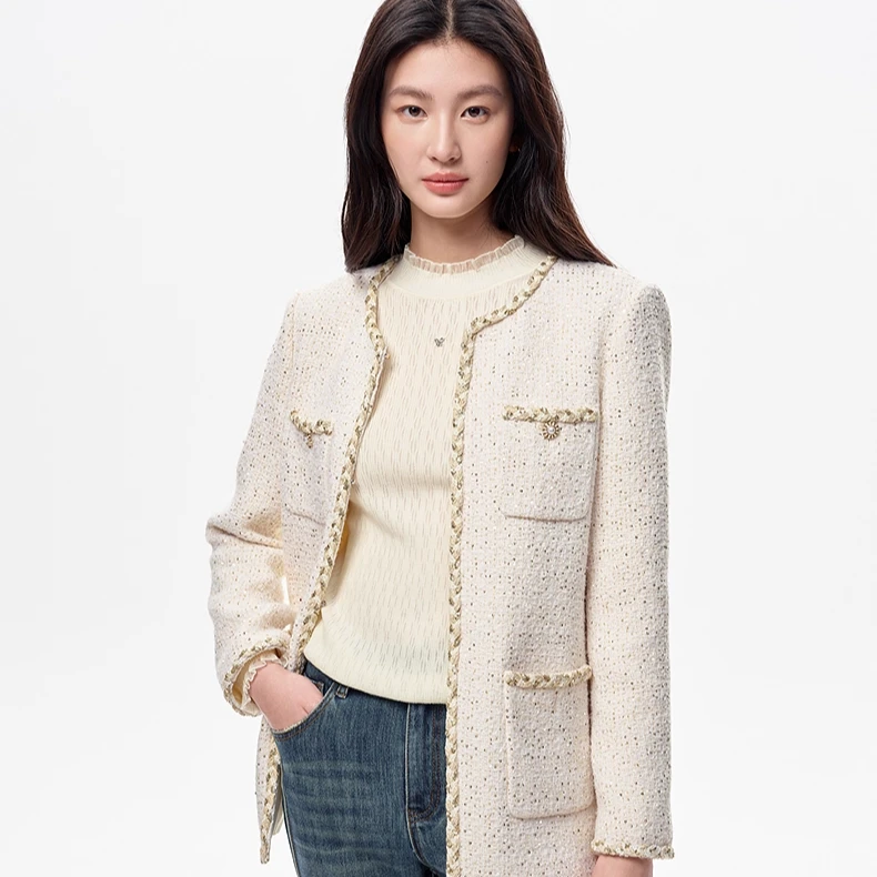 【婷婷专属】珂莱蒂尔粗花呢短款外套女上衣KB00620D1