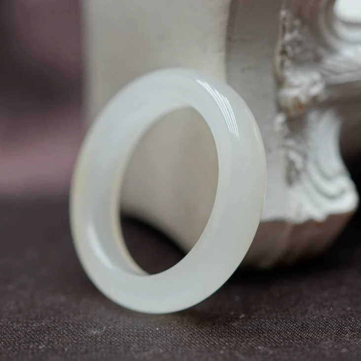 和田玉白玉戒圈 A060517