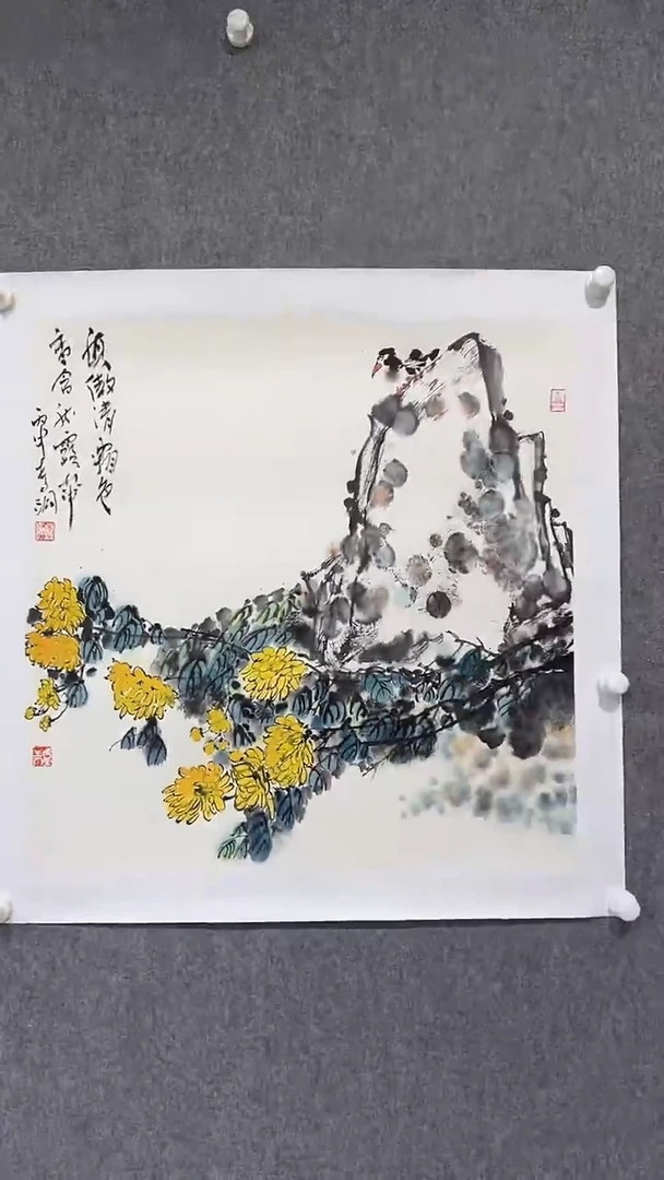 国画李纲-4平尺-花鸟国画-金