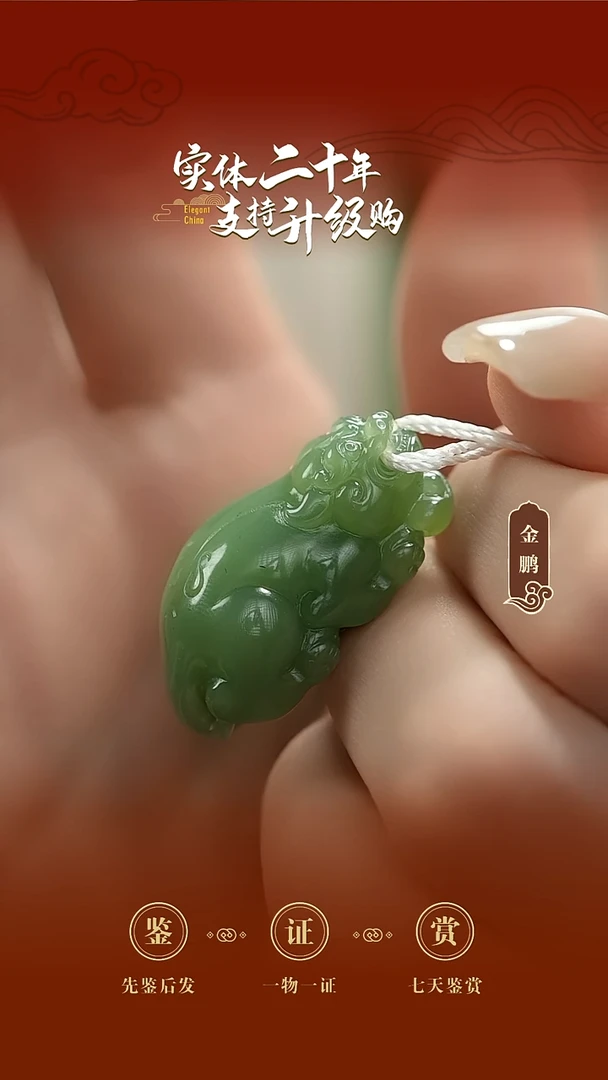 吊坠(赠链)未镶嵌和田玉（碧玉）l****e碧玉貔貅挂件12.356g