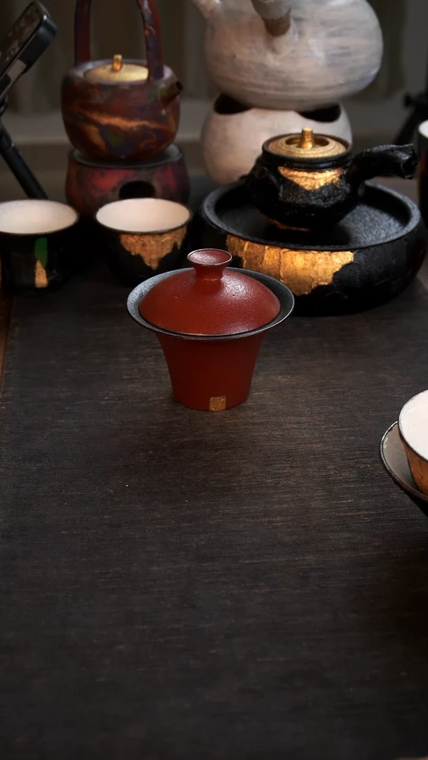 【闪购商品】其他粉引金箔杯145小康茶器