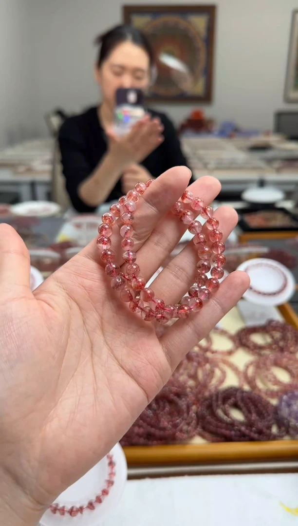 未镶嵌手串水晶芬达金草莓7mm+ 多样性发一