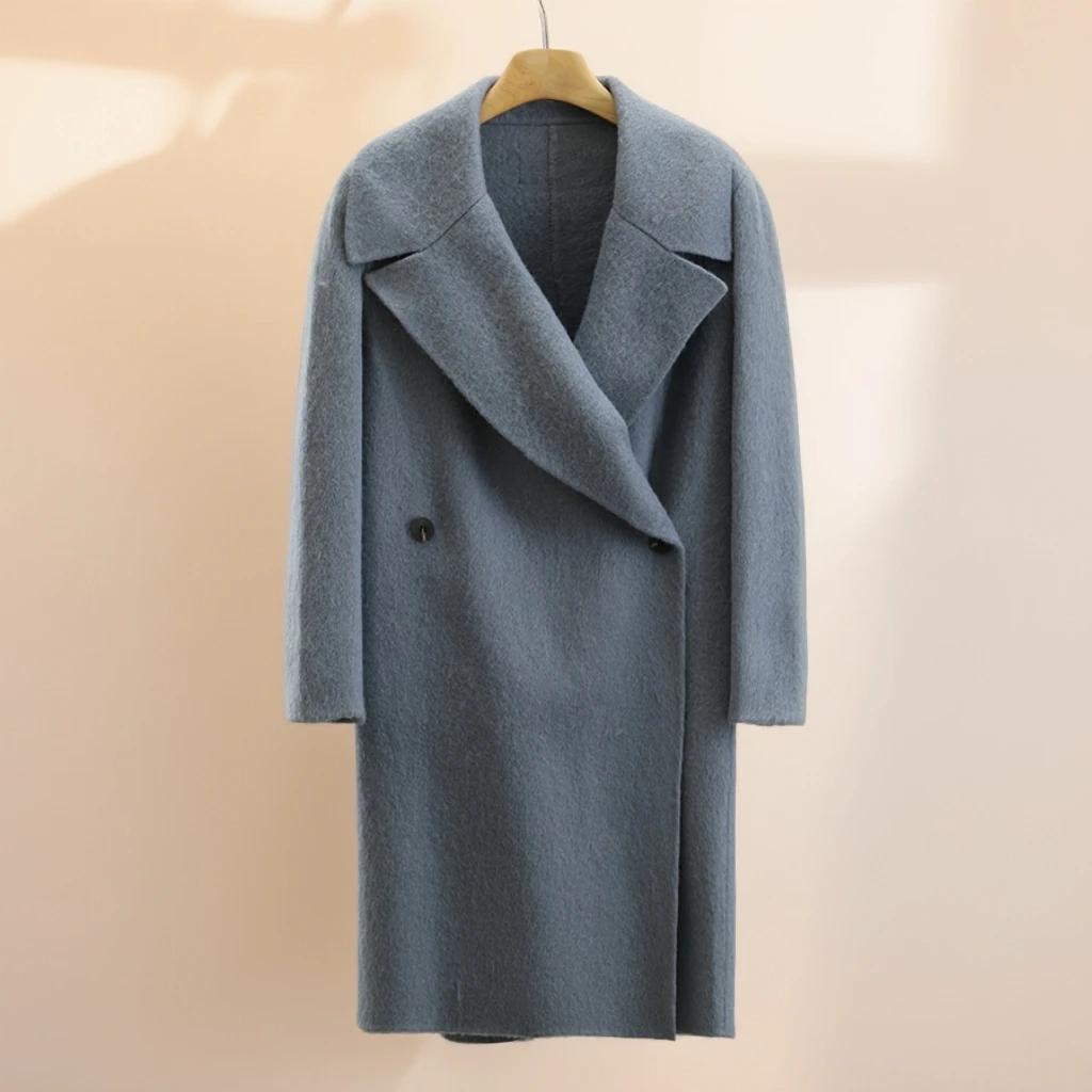 Da牌【迪S】羊毛+马海毛高级感宽松显瘦双面呢大衣25秋新款外套女