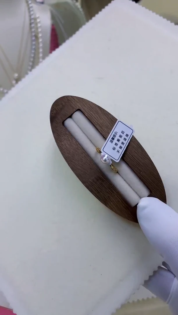 银S925镶嵌饰品海水珍珠设计款戒指