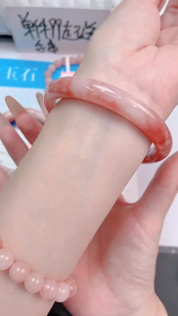 未镶嵌手镯石英质玉桃花酿79-圈口59-236