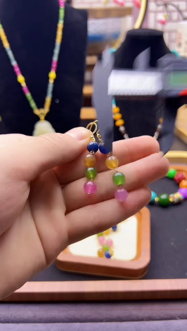 【闪购商品】碧玺耳饰14K金镶嵌E152``````