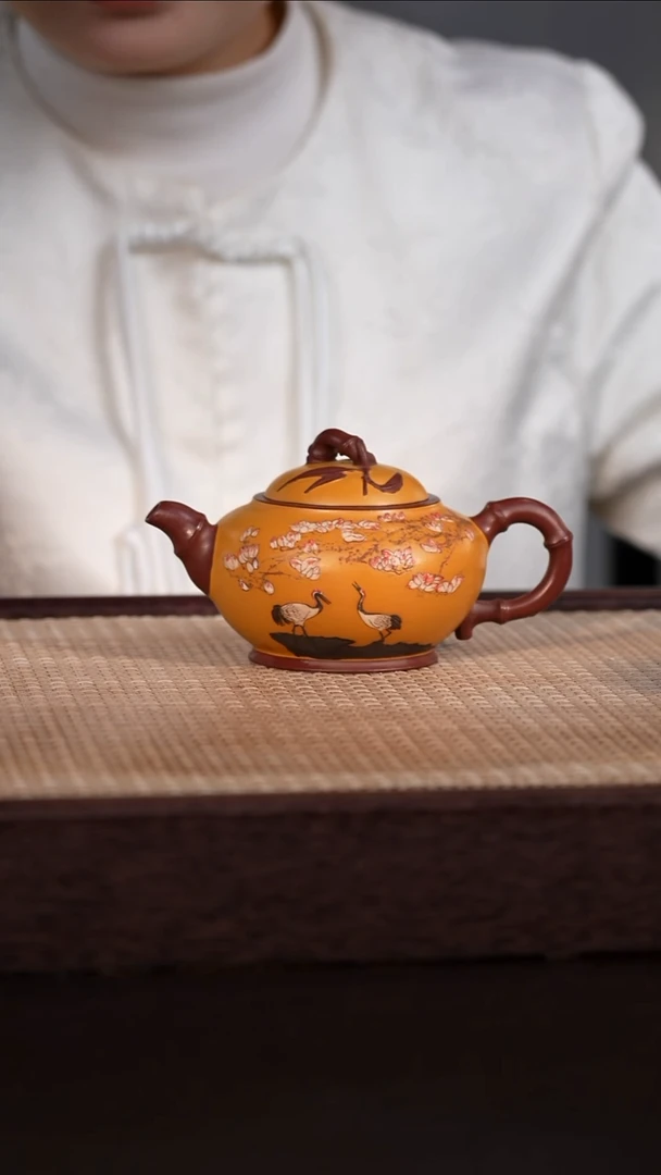 茶壶紫砂紫泥/琉璃黄金段 200cc