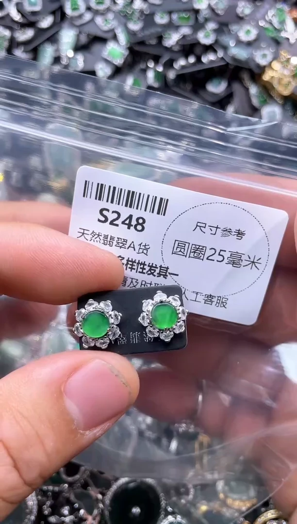 【闪购商品】翡翠未镶嵌颈饰S248耳钉