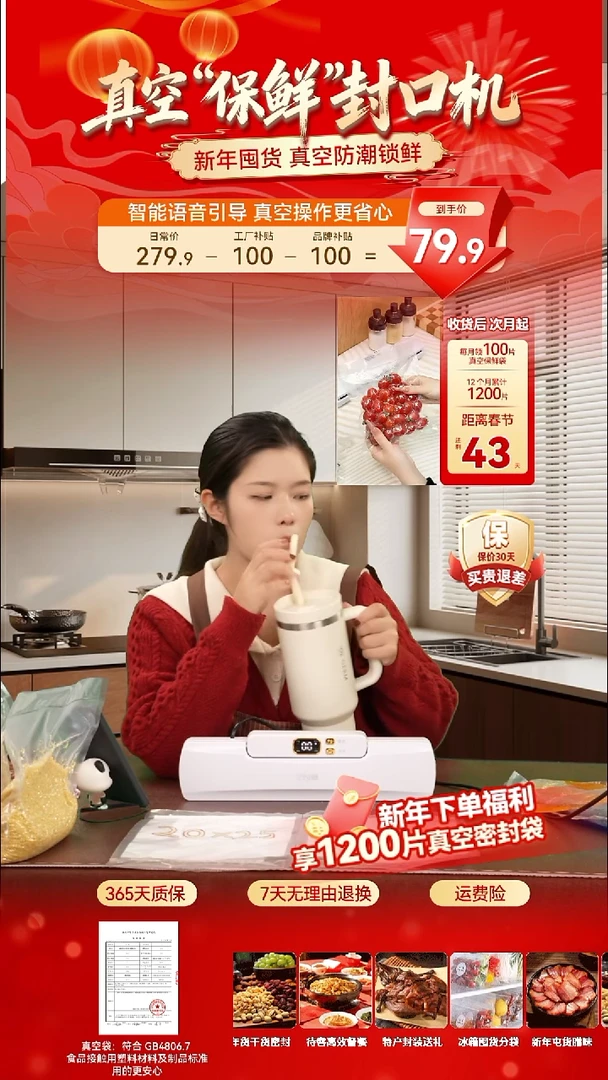 电动智能语音封口保鲜机！